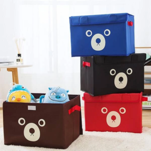 1 Pc Panda Design Folding Storage Bins Quilt Basket Kid Toys Organizer Storage Boxes Cabinet Wardrobe Storage Bags (Random Color/Design)