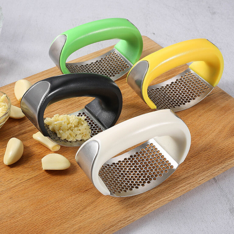Manual Garlic Press Stainless Steel Handheld Ginger Garlic Curve Mincer