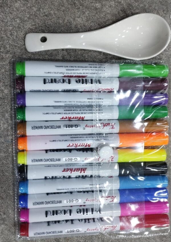 Magical Water Painting Pen, 12 Colors Magic Floating Ink Pen With Spoon