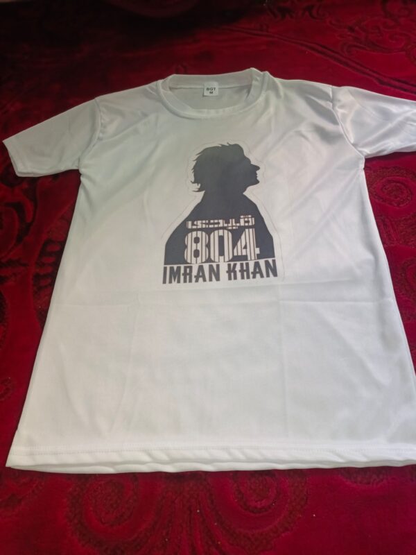 Qaidi 804 Imran Khan Stylish White T-Shirt – Best Quality T-Shirts For Boys | T-Shirt For Men | Printed T-Shirts - Qaidi 804 Imran Khan T-Shirts  - Image 5