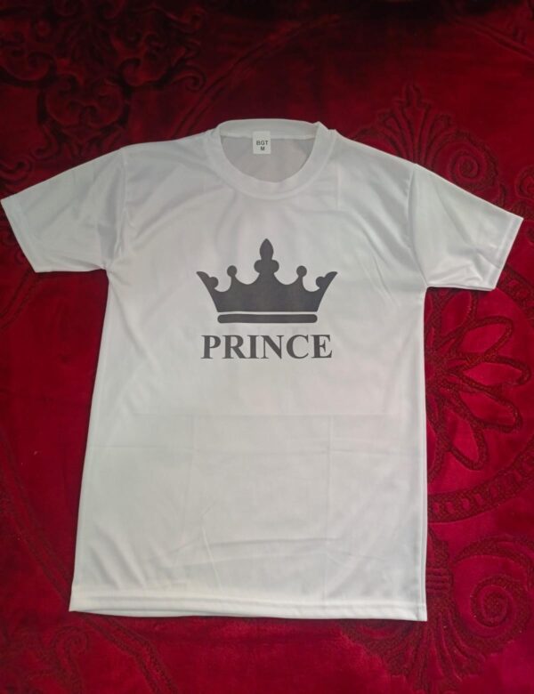 Stylish White T-Shirt with Cute Design – Best Quality T-Shirts For Boys | T-Shirt For Men | Printed T-Shirts - Prince T-Shirts  | Prince Design T-Shirt - Image 3