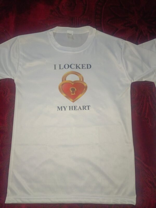 The Key & My Heart Style White T-Shirt - Key & Heart Design T-Shirts  – Best Quality T-Shirts For Girls | T-Shirt For Women - T-Shirt For Men  - Image 4
