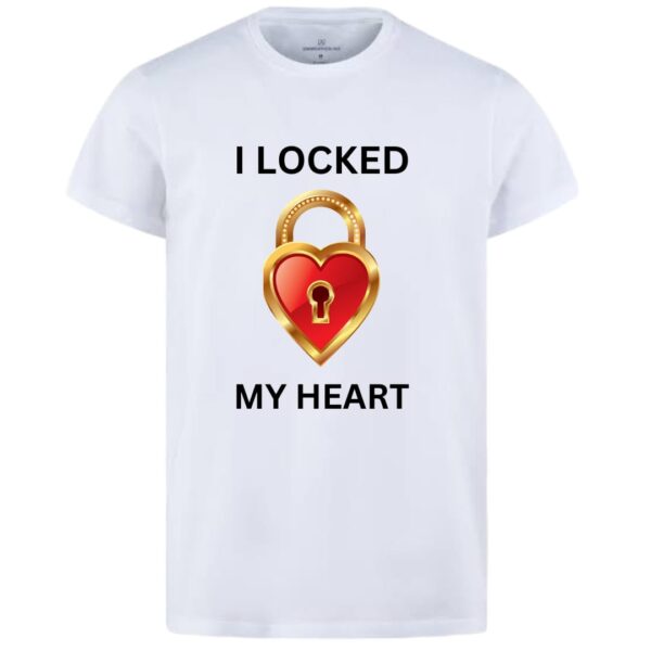 The Key & My Heart Style White T-Shirt - Key & Heart Design T-Shirts  – Best Quality T-Shirts For Girls | T-Shirt For Women - T-Shirt For Men  - Image 3