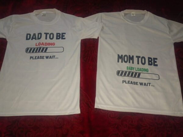 Combo Of Dad to Be & Mom to Be Style White T-Shirt with Cute Design – Best Quality T-Shirts For Girls | T-Shirt For Women - T-Shirt For Men - Image 3